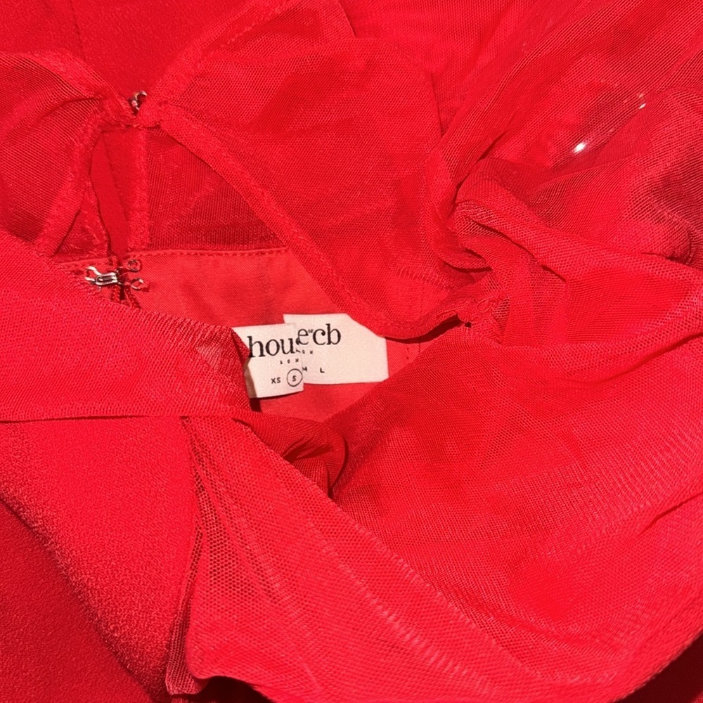 NWOT HOUSE OF CB Darcy Scarlet Plunge Midi Dress NWOT size S - Picture 8 of 11